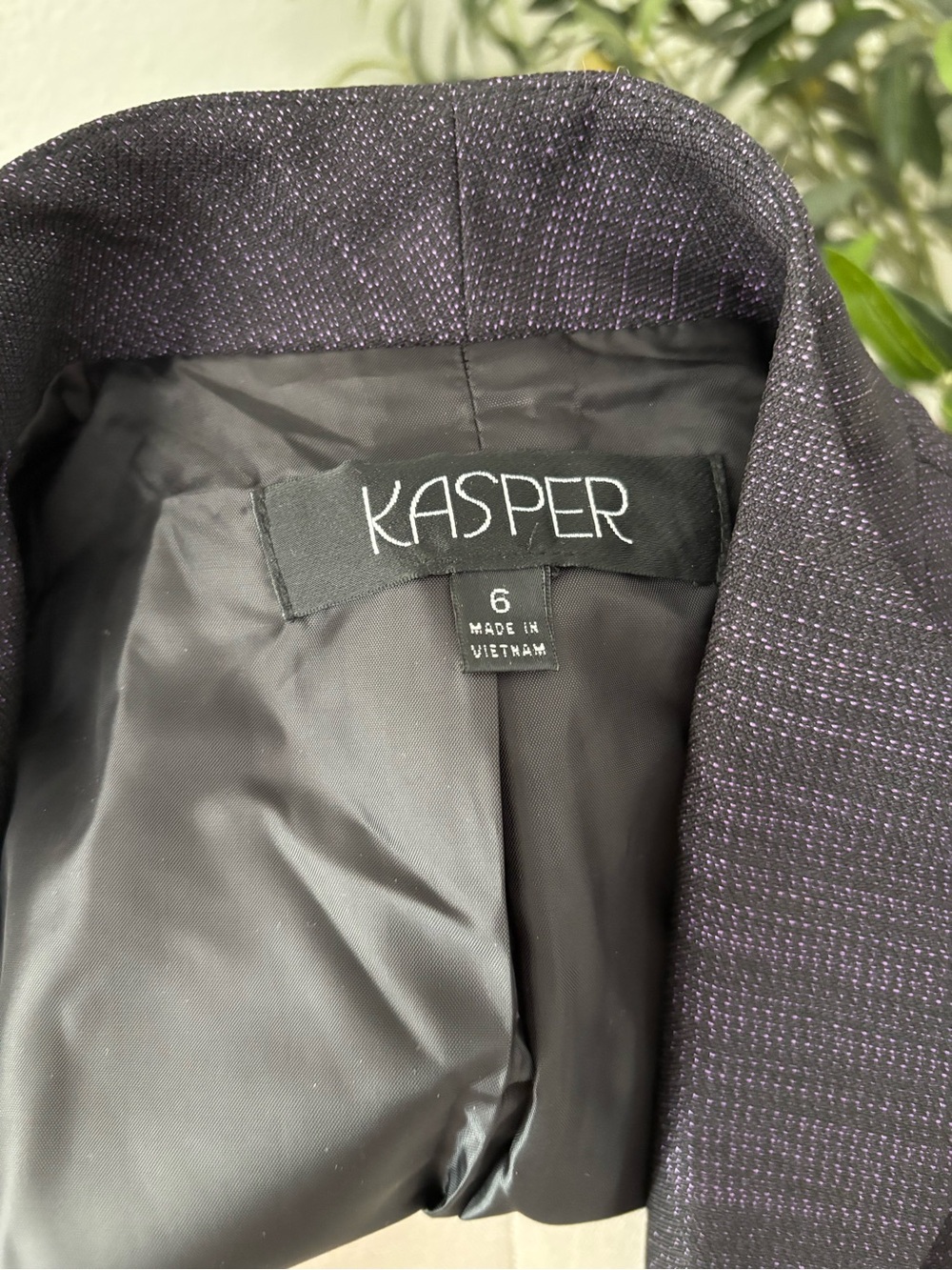 Women's Kasper Purple Two-Piece Jacket & Skirt Set - Picture 3 of 4